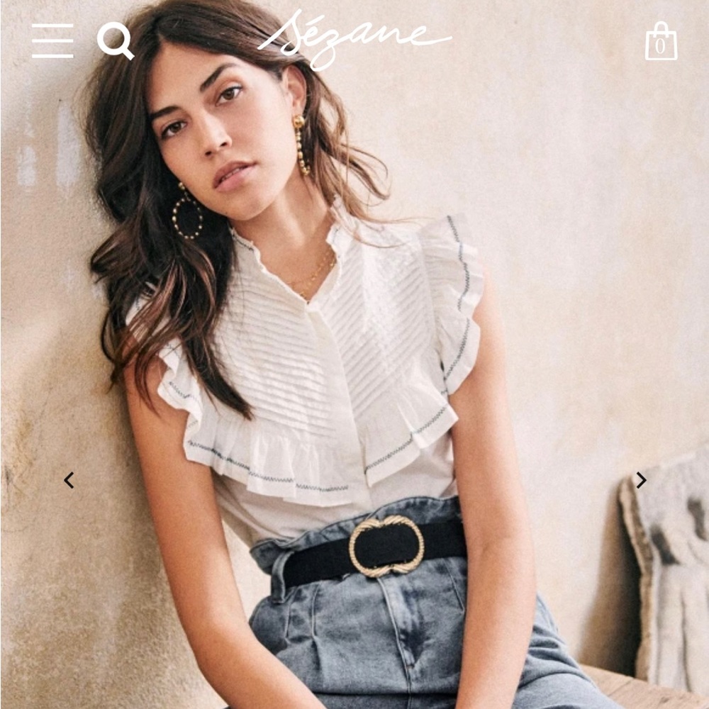 MOVING SALE! Sezane Ademia Ivory Blouse - Size US6 / EU38.